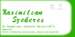 maximilian szekeres business card